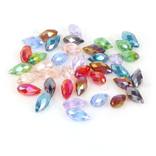 Hrlace 50 Stück Facettierte Perlen 6x12mm Glasperlen Glitzerperlen in Tropfenform Bunte-Perlen Kristallperlen für DIY Schmuck Armbänder Halsketten Ohrringe Herstellung Basteln Mischfarben Hrlace 50 Stück Facettierte Perlen 6x12mm Glasperlen Glitzerperlen in Tropfenform Bunte-Perlen Kristallperlen für DIY Schmuck Armbänder Halsketten Ohrringe Herstellung Basteln Mischfarben von Hrlace