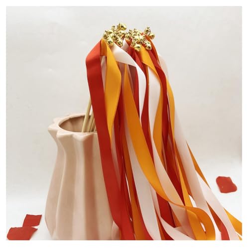 Hrlace 50 Stück Wedding Wands Hochzeit Luftschlangen mit Glocken Band Zauberstäbe Ribbon Fairy Stick Hochzeit Feenstäbe Glücksstäbe Seidenfeenstab für Hochzeiten Geburtstag Party Orange 50 Stück Hrlace 50 Stück Wedding Wands Hochzeit Luftschlangen mit Glocken Band Zauberstäbe Ribbon Fairy Stick Hochzeit Feenstäbe Glücksstäbe Seidenfeenstab für Hochzeiten Geburtstag Party Orange 50 Stück von Hrlace