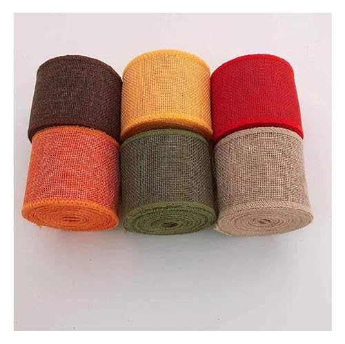 Hrlace 6 Rollen Breit Leinenband Buntes Stoffband 6cm*3m Juteband Natürlich Dekoband Vintage Geschenkband Floristenband Weihnachtsleinenband für Handwerk, Bow Knot, Hochzeitdeko, Herbstkranz Hrlace 6 Rollen Breit Leinenband Buntes Stoffband 6cm*3m Juteband Natürlich Dekoband Vintage Geschenkband Floristenband Weihnachtsleinenband für Handwerk, Bow Knot, Hochzeitdeko, Herbstkranz von Hrlace