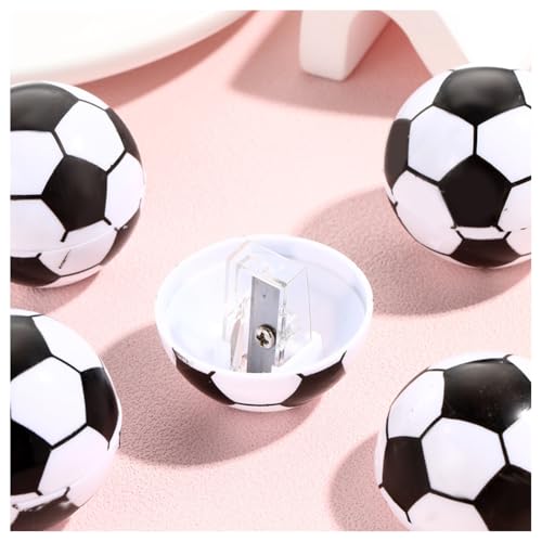 Hrlace 6 Stück Einloch Bleistiftspitzer Fußball Bleistift Spitzer Tragbare Manuelle Anspitzer Mini Sport Ball Handgehalten-Bleistiftspitzer für Schüler Lehrer Kinder Büro Schwarz-weißer-Fußball Hrlace 6 Stück Einloch Bleistiftspitzer Fußball Bleistift Spitzer Tragbare Manuelle Anspitzer Mini Sport Ball Handgehalten-Bleistiftspitzer für Schüler Lehrer Kinder Büro Schwarz-weißer-Fußball von Hrlace