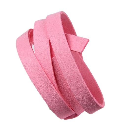Hrlace Faux Wildleder Schnur 5m x 8mm Lederband Lederschnur Samtband Veloursleder Band Doppelseitiges Samt für Schmuck, Halsketten, Armbänder, Perlen DIY handgefertigtes Kunsthandwerk Helles Pink von Hrlace