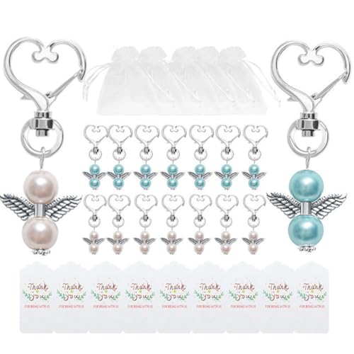 Hrlace Gastgeschenke Hochzeit Schutzengel-Anhänger +Organza Beutel + Etiketten Engel Schlüsselanhänger für Abschiedsgeschenk Taufe Weihnachten Hochzeit Geschenk Kommunion Blau + Rosa 10 Stück Hrlace Gastgeschenke Hochzeit Schutzengel-Anhänger +Organza Beutel + Etiketten Engel Schlüsselanhänger für Abschiedsgeschenk Taufe Weihnachten Hochzeit Geschenk Kommunion Blau + Rosa 10 Stück von Hrlace