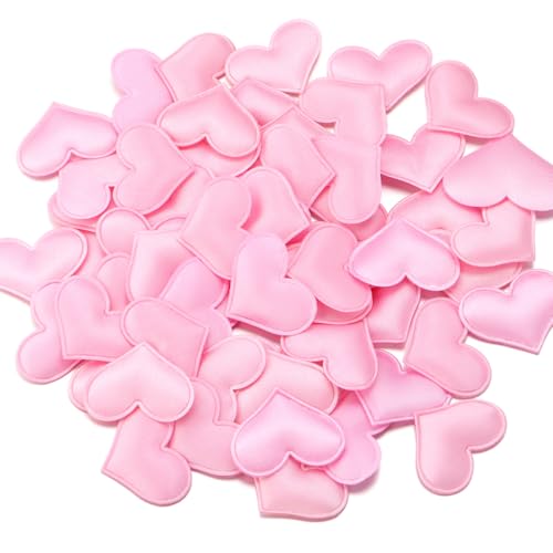 Hrlace Herz Konfetti 100 Stück Herz-Schwamm Herzförmiges 3D-Konfetti Herzen Deko Confetti Stoff Liebe Herz Tischdeko für Valentinstag, Jubiläum Dating, Hochzeitsbett, Geburtstag Deko Pink 2.5cm von Hrlace