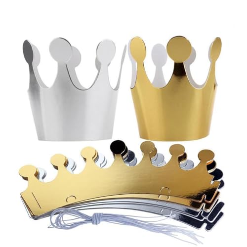 Hrlace Kronen Papier Partyhüte Geburtstagskrone Party Crown Hut Geburtstag-Papier-Hut Papierkronen Set für Kinder Erwachsene Geburtstagsfeier Foto Requisiten Dekoration Gold + Silber 100 Stück Hrlace Kronen Papier Partyhüte Geburtstagskrone Party Crown Hut Geburtstag-Papier-Hut Papierkronen Set für Kinder Erwachsene Geburtstagsfeier Foto Requisiten Dekoration Gold + Silber 100 Stück von Hrlace