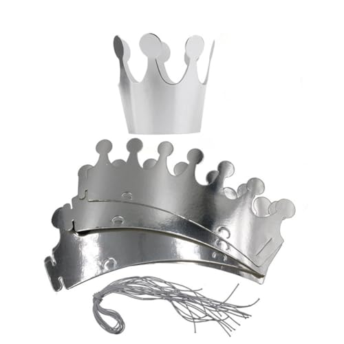 Hrlace Kronen Papier Partyhüte Geburtstagskrone Party Crown Hut Geburtstag-Papier-Hut Papierkronen Set für Kinder Erwachsene Geburtstagsfeier Foto Requisiten Dekoration Silber 100 Stück Hrlace Kronen Papier Partyhüte Geburtstagskrone Party Crown Hut Geburtstag-Papier-Hut Papierkronen Set für Kinder Erwachsene Geburtstagsfeier Foto Requisiten Dekoration Silber 100 Stück von Hrlace