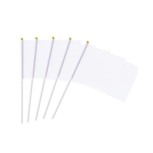 Hrlace Mini Flagge 14x21cm kleine Handflagge Solide DIY Graffiti Banner Schiedsrichter Flagge Hand Flaggen für Sportveranstaltungen Feierlichkeiten Party Indoor Outdoor Dekoration Weiß 30 Stück Hrlace Mini Flagge 14x21cm kleine Handflagge Solide DIY Graffiti Banner Schiedsrichter Flagge Hand Flaggen für Sportveranstaltungen Feierlichkeiten Party Indoor Outdoor Dekoration Weiß 30 Stück von Hrlace
