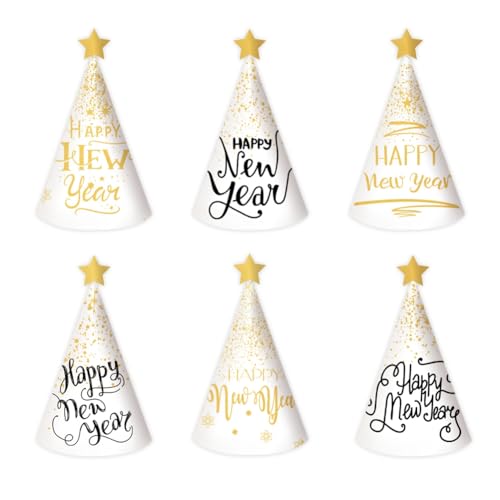 Hrlace Neujahr Partyhüte Silvester Partyhütchen Frohes Neues Jahr Hüte Papier Neujahr-Hüte Happy New Year Deko Silvesterdeko Accessoires für Neujahr Party Dekorationen Foto Requisiten 6 Stück/Set Hrlace Neujahr Partyhüte Silvester Partyhütchen Frohes Neues Jahr Hüte Papier Neujahr-Hüte Happy New Year Deko Silvesterdeko Accessoires für Neujahr Party Dekorationen Foto Requisiten 6 Stück/Set von Hrlace