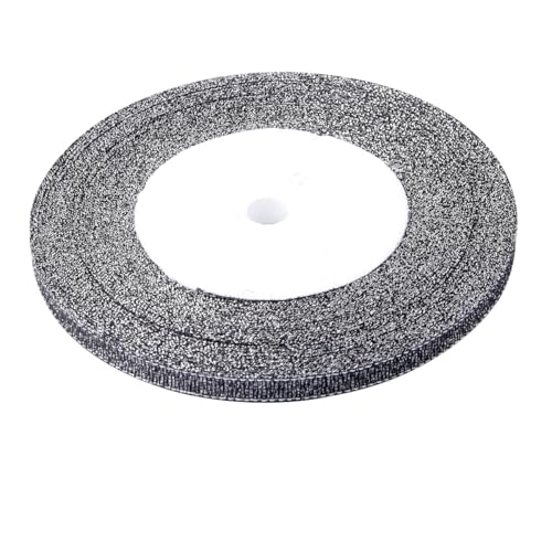 Hrlace Organzaband 22 m Glitzer Schleifenband Durchscheinende Deko Geschenkband Metallic Glänzendes Band für Heimwerken,Basteln,Geschenkverpackung,Weihnachten Dekorative, 1 Rollen Silber schwarz 0.6cm Hrlace Organzaband 22 m Glitzer Schleifenband Durchscheinende Deko Geschenkband Metallic Glänzendes Band für Heimwerken,Basteln,Geschenkverpackung,Weihnachten Dekorative, 1 Rollen Silber schwarz 0.6cm von Hrlace