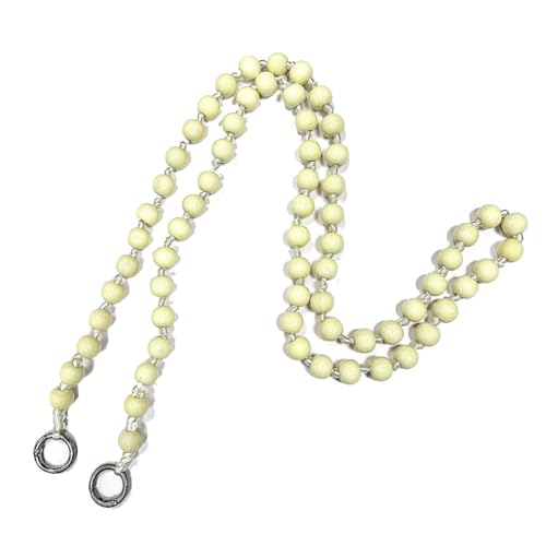 Hrlace Perlen Handykette 120cm Bunte Holzperlen Handy Lanyard Abnehmbare Telefon Kette Umhängeband Universal Anti Verlorene Handy Hängen Chian Taschenkette für Damen und Mädchen Beige von Hrlace