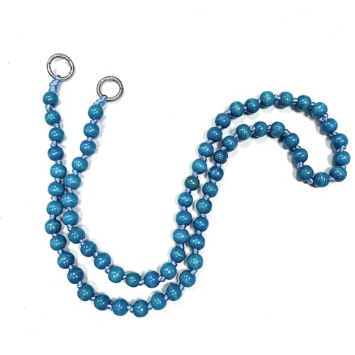 Hrlace Perlen Handykette 120cm Bunte Holzperlen Handy Lanyard Abnehmbare Telefon Kette Umhängeband Universal Anti Verlorene Handy Hängen Chian Taschenkette für Damen und Mädchen Blau von Hrlace