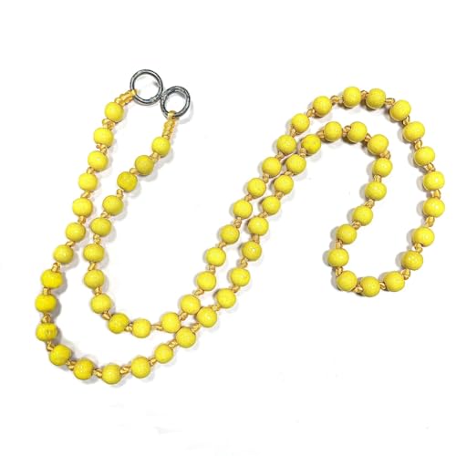 Hrlace Perlen Handykette 120cm Bunte Holzperlen Handy Lanyard Abnehmbare Telefon Kette Umhängeband Universal Anti Verlorene Handy Hängen Chian Taschenkette für Damen und Mädchen Gelb von Hrlace