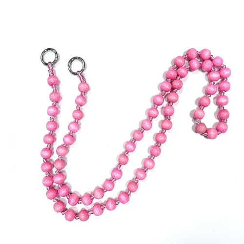 Hrlace Perlen Handykette 120cm Bunte Holzperlen Handy Lanyard Abnehmbare Telefon Kette Umhängeband Universal Anti Verlorene Handy Hängen Chian Taschenkette für Damen und Mädchen Rosa von Hrlace