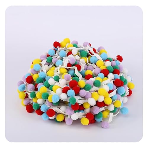 Hrlace Pom Bommelborte Rainbow Bommelband Pompon-Borte Fransenband Quasten Trim Zierborrte DIY Bastelzubehör Pom Balls Band für Kleidung, Vorhänge, Kissen, Bastelarbeiten, Nähen Farbe 6# 3m Hrlace Pom Bommelborte Rainbow Bommelband Pompon-Borte Fransenband Quasten Trim Zierborrte DIY Bastelzubehör Pom Balls Band für Kleidung, Vorhänge, Kissen, Bastelarbeiten, Nähen Farbe 6# 3m von Hrlace