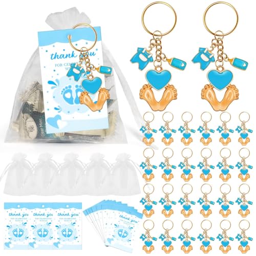 Hrlace Schlüsselanhänger mit Babyfuß und Babyflaschen Danks Geschenk Baby-Fußabdruck-Schlüsselanhänger mit Organzas-Taschen und Dankeskarten Säuglingsdusche für Gäste Babyparty Blau 10 Stück Hrlace Schlüsselanhänger mit Babyfuß und Babyflaschen Danks Geschenk Baby-Fußabdruck-Schlüsselanhänger mit Organzas-Taschen und Dankeskarten Säuglingsdusche für Gäste Babyparty Blau 10 Stück von Hrlace