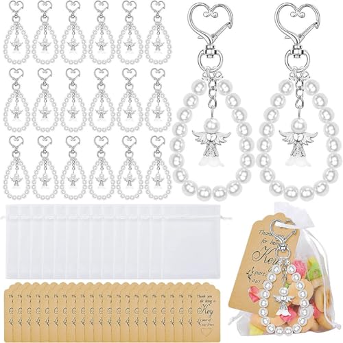 Hrlace Schutzengel Anhänger Hochzeit Gastgeschenke Engel-Anhänger mit Organza Tasche und Kraftpapier Etikett Perlen Armbänder Schlüsselanhänger für Hochzeit Taufe Kommunion Gastgeschenke 20 Stück Hrlace Schutzengel Anhänger Hochzeit Gastgeschenke Engel-Anhänger mit Organza Tasche und Kraftpapier Etikett Perlen Armbänder Schlüsselanhänger für Hochzeit Taufe Kommunion Gastgeschenke 20 Stück von Hrlace