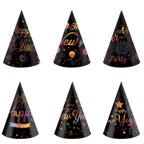 Hrlace Silvester Partyhüte Zubehör Frohes Neues Jahr Kegel Hüte für Silvester-Deko Neujahr Partyhütchen für Erwachsene Kinder Silvesterfeiern Neujahr Party Dekorationen Foto Requisiten 12 Stück/Set Hrlace Silvester Partyhüte Zubehör Frohes Neues Jahr Kegel Hüte für Silvester-Deko Neujahr Partyhütchen für Erwachsene Kinder Silvesterfeiern Neujahr Party Dekorationen Foto Requisiten 12 Stück/Set von Hrlace
