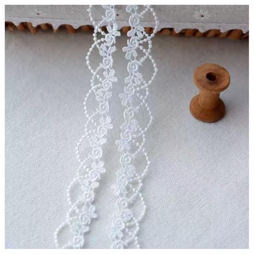 Hrlace Spitzenband Spitzenborte Vintage Zierband Dekoband Selbstklebend Bänder Spitze Band zum Basteln Dekoration für Nähen Handwerk Hochzeit Deko Scrapbooking Karten Geschenkbox Weiß 6m von Hrlace
