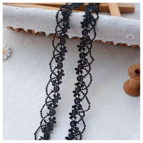 Hrlace Spitzenband Spitzenborte Vintage Zierband Dekoband Selbstklebend Bänder Spitze Band zum Basteln Dekoration für Nähen Handwerk Hochzeit Deko Scrapbooking Karten Geschenkbox schwarz 6m von Hrlace