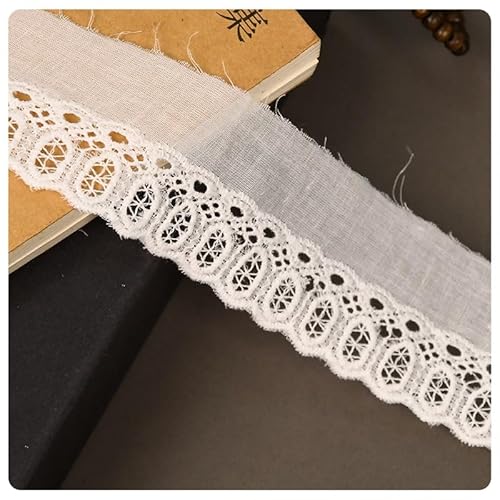 Hrlace Weiß Baumwolle Spitzenbesatz Vintage Spitzenband Borte Öse Rüschen Stickerei gewellter Spitzenborte Stoff Blumenstickerei für Kleider Tischdecken Vorhänge Haarbänder Verzierungen 5cm 20 Yards Hrlace Weiß Baumwolle Spitzenbesatz Vintage Spitzenband Borte Öse Rüschen Stickerei gewellter Spitzenborte Stoff Blumenstickerei für Kleider Tischdecken Vorhänge Haarbänder Verzierungen 5cm 20 Yards von Hrlace