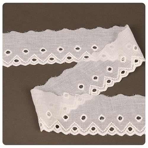 Hrlace Weiß Baumwolle Spitzenbesatz Vintage Spitzenband Borte Öse Rüschen Stickerei gewellter Spitzenborte Stoff Blumenstickerei für Kleider Tischdecken Vorhänge Haarbänder Verzierungen 6cm 10 Yards Hrlace Weiß Baumwolle Spitzenbesatz Vintage Spitzenband Borte Öse Rüschen Stickerei gewellter Spitzenborte Stoff Blumenstickerei für Kleider Tischdecken Vorhänge Haarbänder Verzierungen 6cm 10 Yards von Hrlace