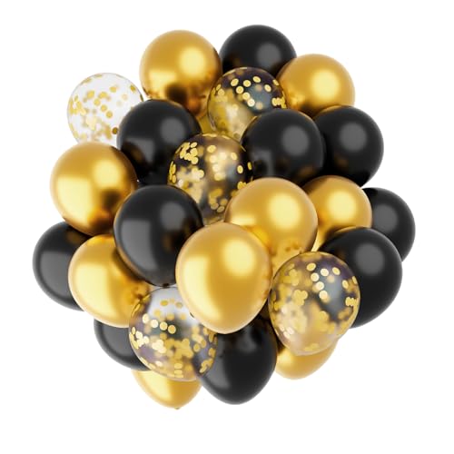 Luftballons Gold Schwarz Ballons 60 Stück 30cm Metallic Goldene Konfetti Latex Ballons 1 Rollen Goldene Band Luftballon Girlande Luftballons Geburtstag Hochzeit Graduation Neujahr Taufe Silvester Deko Luftballons Gold Schwarz Ballons 60 Stück 30cm Metallic Goldene Konfetti Latex Ballons 1 Rollen Goldene Band Luftballon Girlande Luftballons Geburtstag Hochzeit Graduation Neujahr Taufe Silvester Deko von Hroanc