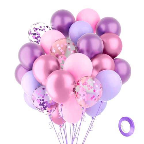 Luftballons Lila Rosa Ballons 60 Stück 30cm Violett Metallic Konfetti Violett Pink Latex Ballons 1 Rollen Lila Band Luftballon Girlande Luftballons Geburtstag Hochzeit Taufe Baby Shower Deko Luftballons Lila Rosa Ballons 60 Stück 30cm Violett Metallic Konfetti Violett Pink Latex Ballons 1 Rollen Lila Band Luftballon Girlande Luftballons Geburtstag Hochzeit Taufe Baby Shower Deko von Hroanc