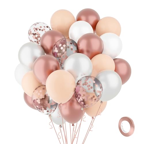 Luftballons Rosegold Weiß Ballons 60 Stück 30cm Metallic Rosegold Konfetti Latex Ballons 1 Rollen Roségold Band Luftballon Girlande Luftballons Geburtstag Hochzeit Jga Baby Shower Valentinstag Deko Luftballons Rosegold Weiß Ballons 60 Stück 30cm Metallic Rosegold Konfetti Latex Ballons 1 Rollen Roségold Band Luftballon Girlande Luftballons Geburtstag Hochzeit Jga Baby Shower Valentinstag Deko von Hroanc