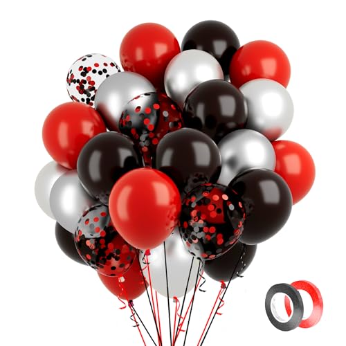 Luftballons Rot Schwarz Ballons 60 Stück 30cm Metallic Silber Konfetti Rote Schwarz Latex Ballons 1 Rollen Schwarze Band Luftballon Girlande Luftballons Geburtstag Hochzeit Graduation Silvester Deko Luftballons Rot Schwarz Ballons 60 Stück 30cm Metallic Silber Konfetti Rote Schwarz Latex Ballons 1 Rollen Schwarze Band Luftballon Girlande Luftballons Geburtstag Hochzeit Graduation Silvester Deko von Hroanc