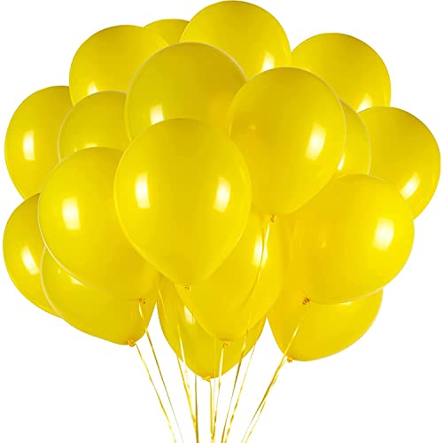 Hrobig Luftballons Gelb - 100 Stück 30 cm / 12 zoll - Premium Latex Helium Ballons für Geburtstag, Hochzeit, Babyparty, Halloween Oder Weihnachten party Deko von Hrobig
