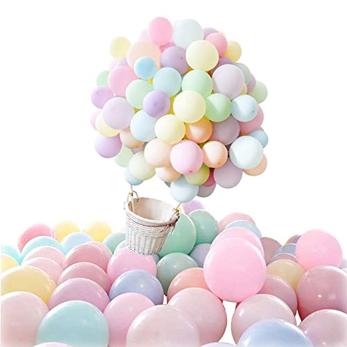Hrobig Luftballons Pastell Bunt 100 Stück, Helium Ballons, Bunte Latex Luftballon 10 Farben 28 cm, Macaron Ballon Pastellfarben für Hochzeit & Geburtstag Party Deko von Hrobig