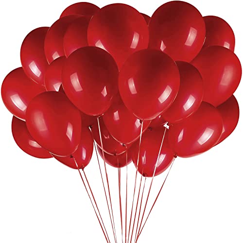 Hrobig Luftballons Rot - 100 Stück 30 cm / 12 zoll - Premium Latex Helium Ballons Rot für Geburtstag, Hochzeit, Babyparty, Halloween Oder Weihnachten party Deko von Hrobig