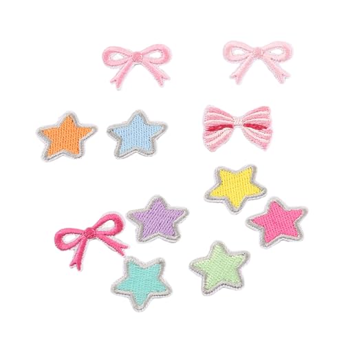 11 PCs Bögen Auf/Eisen Auf Flecken Stern Gestickte Flecken Bogenknoten Nähflecken Applique Patches Für Die Beuteldekoration von Hrtyvhin