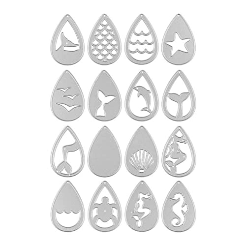 16 x Meerestier-Stanzformen für Ohrringe, Scrapbooking, Künstler, Metall, Tropfenform, Ohrring von Hrtyvhin