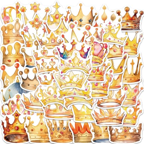 50 Blätter Cartoo Crowns Aufkleber Gitarre Aufkleber Aufkleber Wasserflasche Aufkleber Schöner Dekorativer Aufkleber Für Scrapbooking von Hrtyvhin