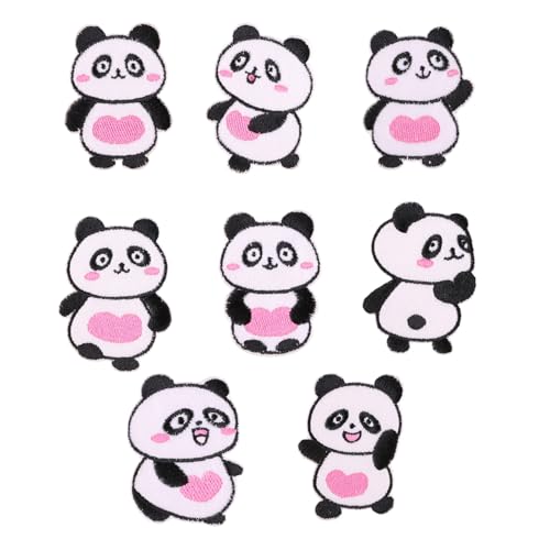 8 PCs Schöne Tierreparaturflecken Eisen Auf Gestickten Flecken Cartoon Panda Nähen Dekorative Applikationen Für Kleidung von Hrtyvhin