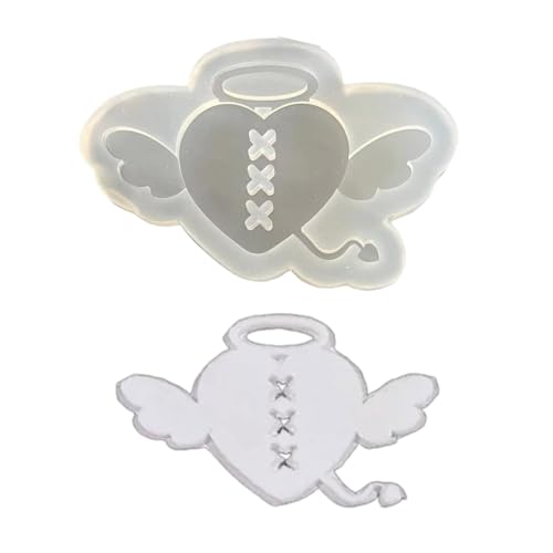 Hrtyvhin Silikonform zum Aufhängen Schlüsselanhänger Flügel Form Epoxidharz Form für Schokoladenkuchen Ton Halskette Schmuck von Hrtyvhin