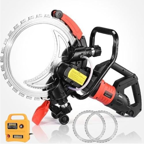 Hrxllb 8980 W/9500 W Betonringsäge, 3000 U/min elektrische Betonschneidersäge, mit 2 16" Sägeblättern, max. Tiefe 11,4", toroidale Betonsäge für Ziegel, Granit, gebürstet(8980W) von Hrxllb