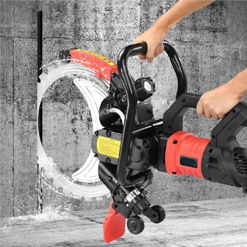 Hrxllb Verbesserte 16"-Ring-Elektro-Betonsäge, 8980 W/9500 W Hochleistungs-Schneidemaschine mit 2 Klingen, Nassschneidesystem, maximale Tiefe 11,4", zum Schlitzen von Ziegeln und Beton(9500W) von Hrxllb