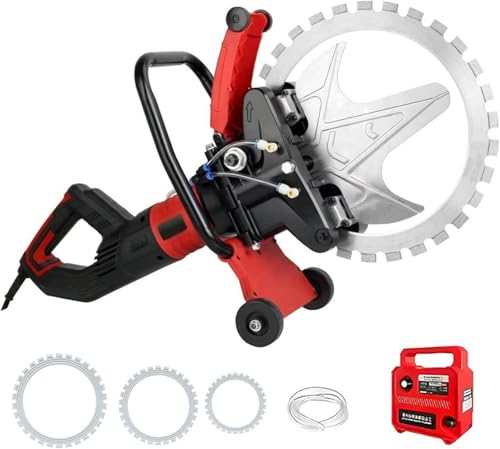 Hrxllb Verbesserte Betonsäge mit 3 Sägeblättern,8900 W, elektrische Betonwandschneidemaschine mit Wasserpumpe, Schnitttiefe 12"/16"/20", für Ziegel, Granit, Marmor, Beton von Hrxllb