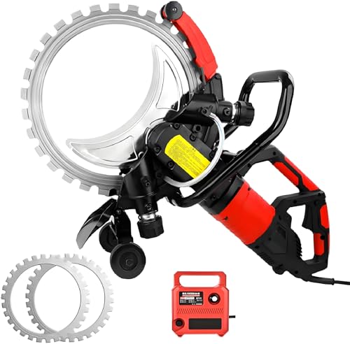 Hrxllb Verbesserte Ring-Betonsäge, 8980 W/9500 W Hochleistungs-Betonwand-Nutsäge, elektrische Wandnutmaschine, maximale Tiefe 11,4 Zoll, 3000 U/min, für Elektriker/Zimmerleute(8980W) von Hrxllb