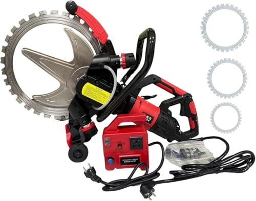 Hrxllb Verbesserter 8980-W-Ring-Betonsägeschneider mit 3 Klingen – Elektrischer Betonschneider, maximale Tiefe 12"/16"/20", für Granit, Porzellan, Holz, Stein von Hrxllb