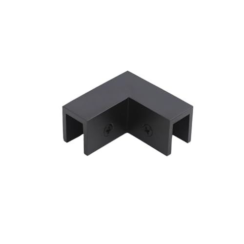 HsePank 1PC 90 Grad Winkel Klemme Platz Glas Gebürstet Messing Halter Vielseitige Farbe Optionen(Black) von HsePank