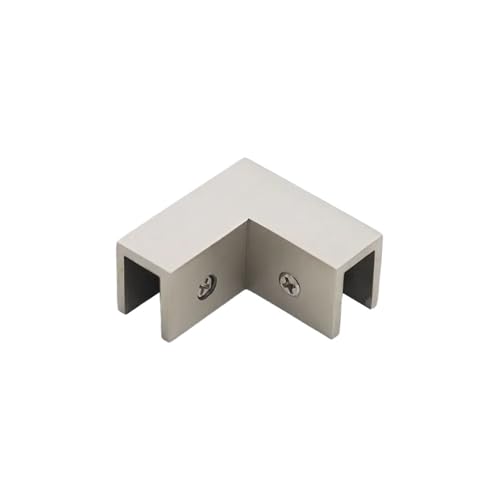 HsePank 1PC 90 Grad Winkel Klemme Platz Glas Gebürstet Messing Halter Vielseitige Farbe Optionen(Brushed) von HsePank