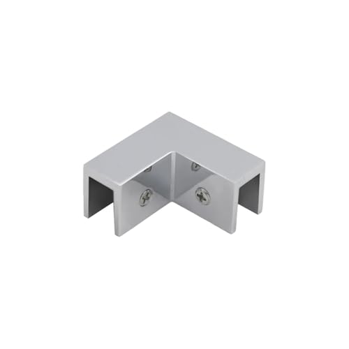 HsePank 1PC 90 Grad Winkel Klemme Platz Glas Gebürstet Messing Halter Vielseitige Farbe Optionen(Chrome) von HsePank