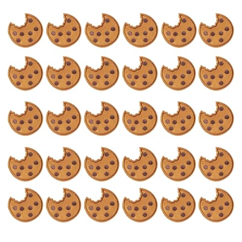 30 Stück Keks Aufnäher Patches, Cookie Aufnäher, DIY Keks Stickerei Patch Nähen Handwerk Dekoration, Karneval Aufnäher Bügelpatch Kinder Erwachsene für Jacke, Jeans, Rucksack, Hut von HsentimenH