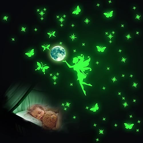 Feen Leuchtender Wandaufkleber, Leuchtsterne Selbstklebend Wandtattoo,Kinderzimmer Mädchen Leuchtsticker,Leuchtsticker Fee Wandsticker,Sternenhimmel Leuchtaufkleber für Babyzimmer Mädchen Dekoration Feen Leuchtender Wandaufkleber, Leuchtsterne Selbstklebend Wandtattoo,Kinderzimmer Mädchen Leuchtsticker,Leuchtsticker Fee Wandsticker,Sternenhimmel Leuchtaufkleber für Babyzimmer Mädchen Dekoration von HsentimenH