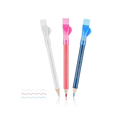 Schneiderkreidestifte zum Nähen Bleistift Schneiderkreidestift Markierstift Nähen Stoff Markierstift für Schneiderarbeiten, Nähen, Notizen, Nähutensilien und Zubehör, 3pcs ( Weiß, Rosa und Blau ) von HsentimenH