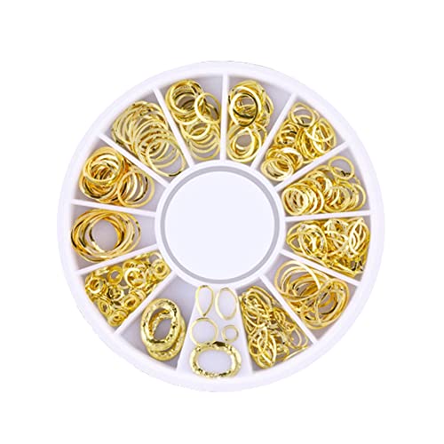 1 Box Mixed Gold Nail Charms Set Gold Nail Studs Gems Sparkling Rhinestones Metal Rivets Charms Hollow Moon Star Hearts Shaped Artificial Pearls DIY 3D Nail Art Decoration Strass And Charms 14# von HshDUti