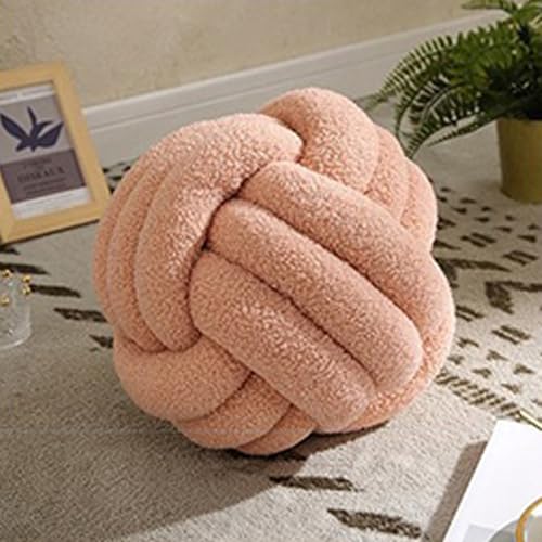 HshDUti Knoten-Kissen, weiches dekoratives rundes Wurfkissen, handgefertigtes geknotetes Plüschkissen, rundes Bouclé-Kissen, ästhetischer Knoten, Plüsch-Dekokissen für Bett, Sofa, Couch, Rosa HshDUti Knoten-Kissen, weiches dekoratives rundes Wurfkissen, handgefertigtes geknotetes Plüschkissen, rundes Bouclé-Kissen, ästhetischer Knoten, Plüsch-Dekokissen für Bett, Sofa, Couch, Rosa von HshDUti