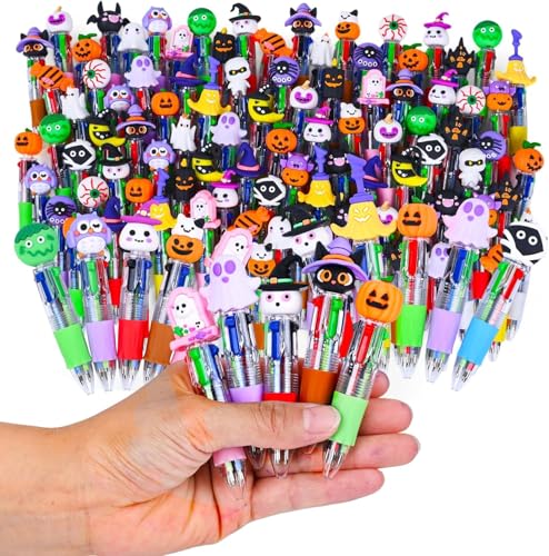 Mehrfarbige Stifte, 10/20/30/40/50 Stück Stifte für Kinder, 4 Farben, lustig, Halloween, Cartoon, Mini-Kugelschreiber, Halloween-Partygeschenke, Partytütenfüller für Kinder, Klasse, Schulbedarf von HshDUti